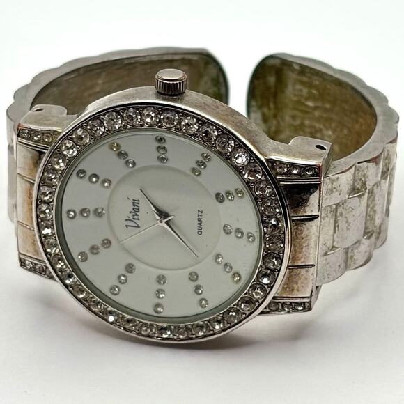 Silver Crystal Vivani Cuff Watch - Picture 3 of 3
